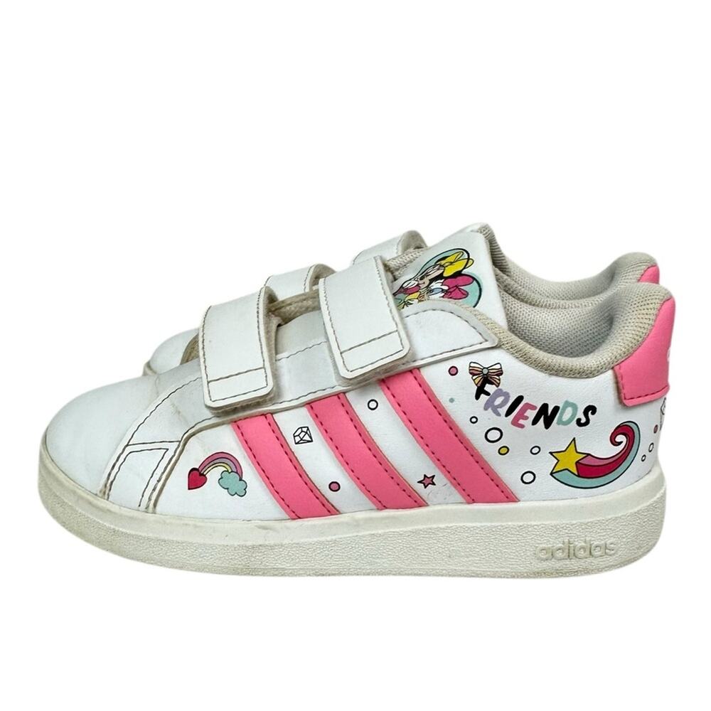 Adidas X Disney Grand Court Minnie Mouse Daisy Duck White Pink Sneakers Sz 10